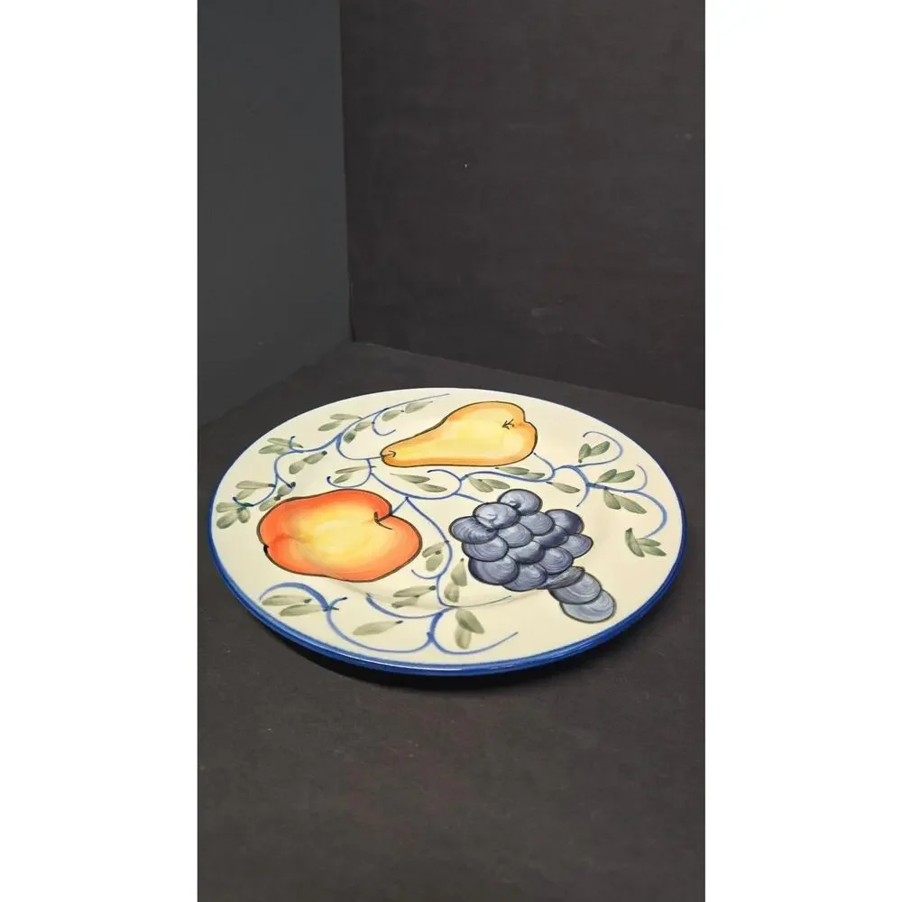 TableTops Unlimited Frutteto Dinner Plate Fruit Hand Painted Country Tableware